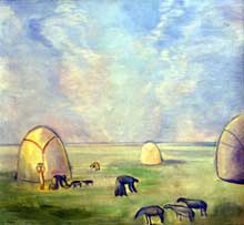 Павел Кузнецов. Мираж в степи. Pavel Kuznetsov. A Mirage in the Steppe (1913)
