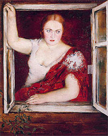 Петр Вильямс. Женщина в окне. Pyotr Williams. Woman at a Window. (Early 1930s)