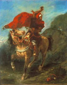 Эжен Делакруа. Арабский всадник, подающий сигнал. Eugene Delacroix. Arab Horseman Giving a Signal (1851)