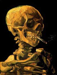 Винсент ван Гог. Череп с зажженной сигаретой. Vincent Van Gogh. Skull with burning cigarette. (1886)