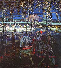 Василий Кандинский.  Пара, едущая верхом на коне. Vassily Kandinsky. The  riding couple (1906-1907)