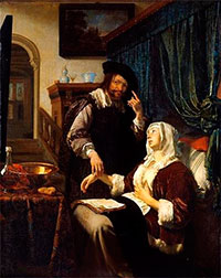 Франс ван Мирис Старший. Визит врача. Frans van Mieris, the elder. The Doctor's visit (1657)