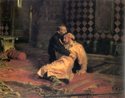 Илья Репин. Иван Грозный и сын его Иван, 1885    Ilya Repin.  Ivan the Terribl and his son Ivan, 1885