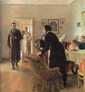 Илья Репин. Не ждали. Ilya Repin. They did not expect him. (1884-1888)
