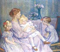 Тео Ван  Риссельберг. Мадам Ван де Вельде и ее дети. Theo Van Rysselberghe. Madame Van de Velde and her children. (1903)