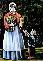 Нико Пиросмани. Крестьянская женщина с сыном. Niko Pirosmani. A peasant woman with her son.