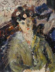 Анатолий Зверев.  Портрет женщины с цветами в волосах. Anatoly Zverev. The Woman's Portrait with the Flowers in the Hair (1970)