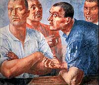 Кузьма Петров-Водкин. Рабочие (дискуссия). Kuzma Petrov-Vodkin. The workers (Duscussion) (1926)
