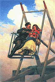 Николай Ярошенко. На качелях. Nikolai Yaroshenko. On a swing. (1888)