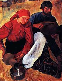 Зинаида Серебрякова. Крестьяне. Обед. Serebriakova, Zinaida Evgenievna: Peasants  (1914)
