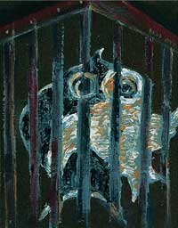 Макс Эрнст. Птица в клетке.  Max Ernst. Bird in a Cage. 1926-1927.