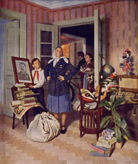 Александр Лактионов. В новую квартиру. Alexandre Laktionov. New apartment. (1952)