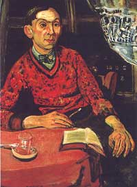 Абрам Минчин. Портрет мужчины в красном свитере. Abraham Mintchine. Portrait d'homme au pull-over rouge (milieu des annees 1920)