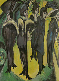 Эрнст Людвиг Кирхнер. Пять женщин на улице. Ertnst Ludwig Kirchner. Five Women in the Street (1913)