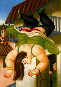 Фернандо Ботеро. Женщина, падающая с балкона. Fernando Botero. Woman Falling From a Balcony (1994)