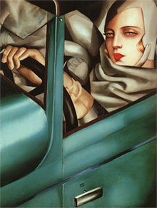 Тамара де Лемпицка. Автопортрет в зеленом "бугатти" Tamara de Lempicka. Self-Portrait in the Green Bugatti (1925)