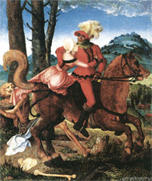 Ханс Бальдунг Грин. Рыцарь, девушка и Смерть. Hans Baldung Grien. The Knight, the Young Girl and Death (1505)